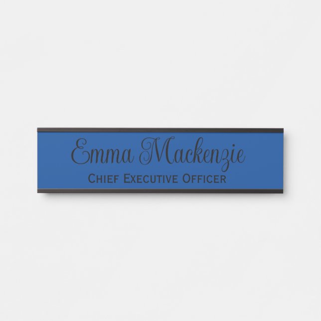 Placa de Porta de Rótulo Azul para Escritório (Frente)