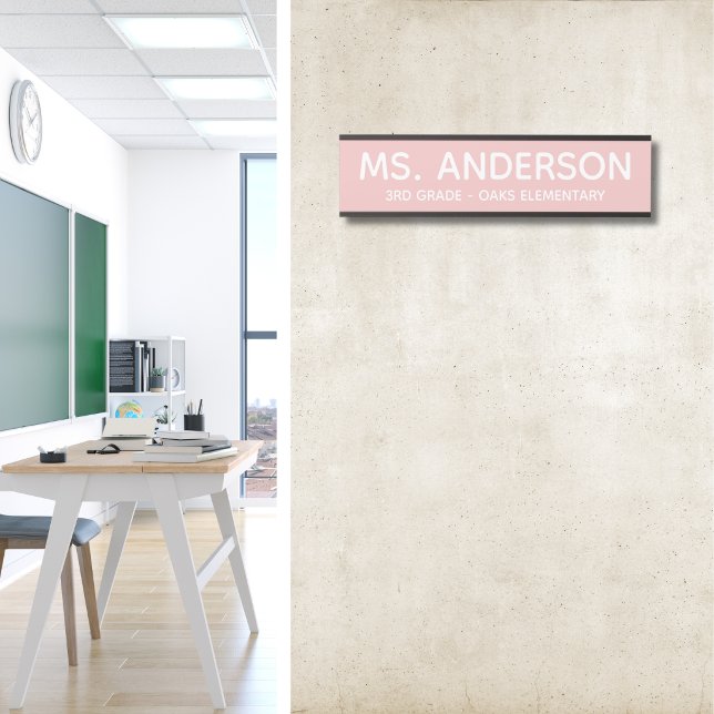 Placa de porta de sala de aula rosa suave (Criador carregado)