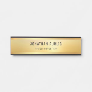 Placa De Porta Dourada aparência moderna e sofisticada Modelo de