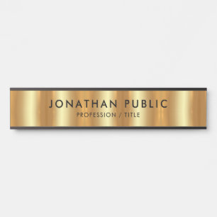 Placa De Porta Dourado e negro moderno e luxuoso
