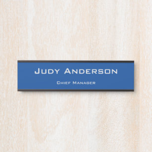 Placa De Porta Elegante Moderno e Elegante Azul Profundo