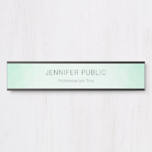 Placa De Porta Elegante Tendy Mint Verde Moderno Minimalista