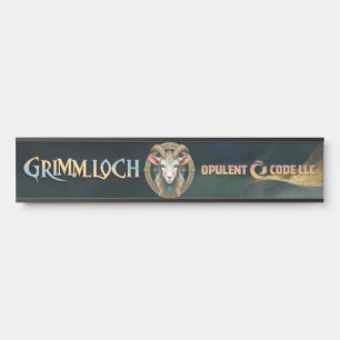 Placa De Porta Emblema de Cabra Grimmloch RPG de Fantasia
