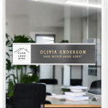 Placa De Porta Escritório Dourado Clássico Moderno Profissional<br><div class="desc">Personalizado adicione o logotipo da sua própria empresa Lúxury executivo Folha preta Metálica Stainless Steel Minimalist Business Name Plate com tipografia branca para os monogramas adicione seu próprio nome e cargo ou posição. A placa de nome profissional de metal pode ser personalizada com seu nome. Entre em contato com o...</div>