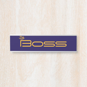 Placa De Porta Estilo Dourado O BOSS
