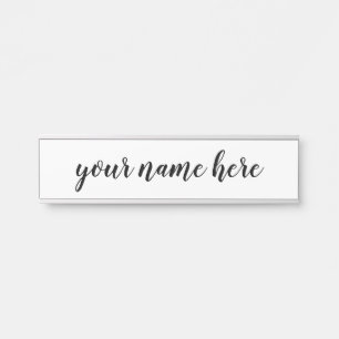 Placa De Porta estilo simples de script minimalista 