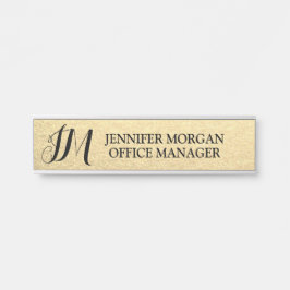 Placa De Porta Etiqueta com iniciais monogramadas do gerente de e