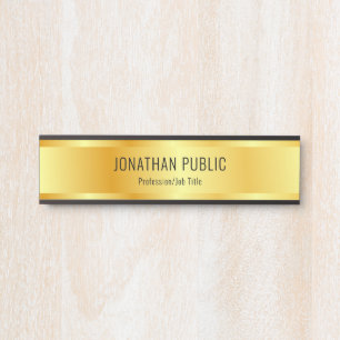 Placa De Porta Faux Dourado Elegante Luxurioso Modelo moderno