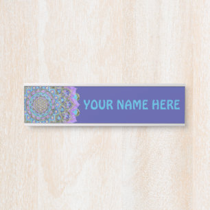Placa De Porta Flor Da Vida - Estilo De Mandala Índia 2