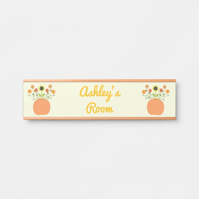 Placa De Porta Flores de Ação de Graças em Nome Personalizado de  (Frente)