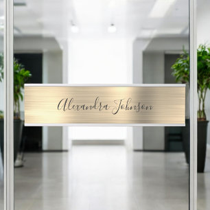 Placa De Porta Folha Dourado luxuosa moderna do negócio moderna