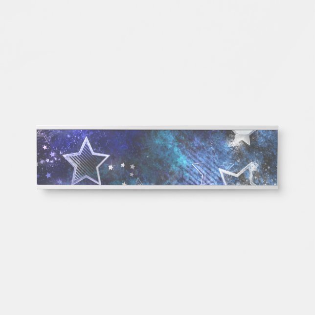 Placa De Porta Fundo de Espaço com Estrelas (Frente)