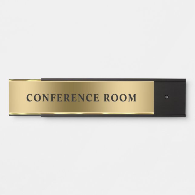 Placa De Porta Fundo Dourado (Frente)