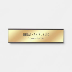 Placa De Porta Glamor criativo, Dourado, Modelo moderno