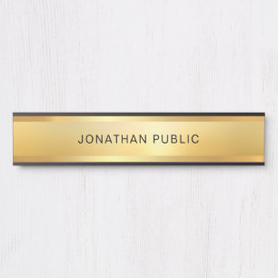 Placa De Porta Glamor Dourado elegante Trendy Modelo