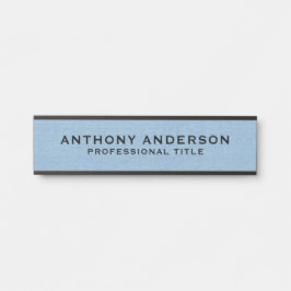 Placa De Porta Light Blue Linen Fabric Texture