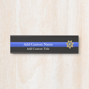 Placa De Porta Linha Azul Fino - Crachá PD de Las Vegas