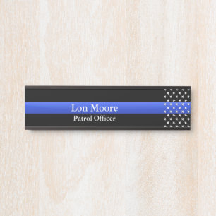 Placa De Porta Linha Azul Fino - Estrelas