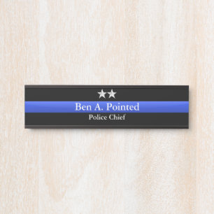 Placa De Porta Linha Azul Fino - Sinal de Porta de Fileira Chefe