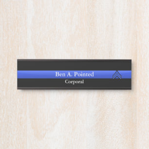 Placa De Porta Linha Azul Fino - Sinal de Porta de Fileira Corpor