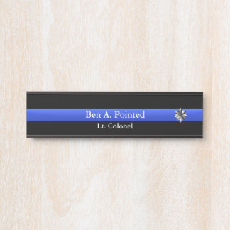 Placa De Porta Linha Azul Fino - Sinal de Porta do Coronel da Pol