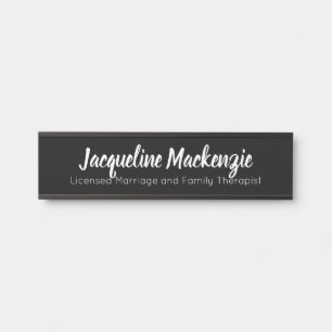 Placa De Porta LMFT (Casamento licenciado preto e terapeuta famil