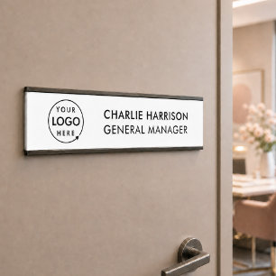 Placa De Porta Logotipo comercial Funcionarios de funcionários