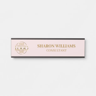 Placa De Porta Logotipo comercial personalizado cor-de-rosa-pince