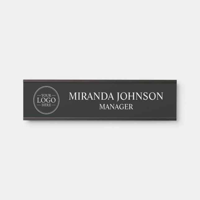 Placa De Porta Logotipo comercial personalizado profissional (Frente)