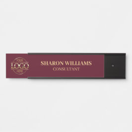 Placa De Porta Logotipo comercial Red Burgundy Professional