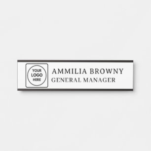 Placa De Porta Logotipo moderno Marca de Funcionarios Personali