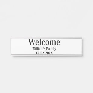 Placa De Porta logotipo monograma minimalista simples personaliza