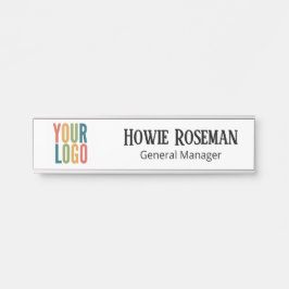 Placa De Porta Logotipo Personalizado Aqui | Adicione Seu Próprio