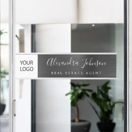 Placa De Porta Logotipo personalizado Black Professional