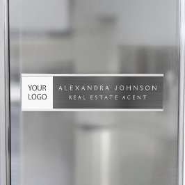 Placa De Porta Logotipo personalizado Black Professional