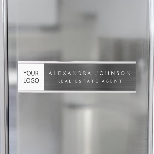 Placa De Porta Logotipo personalizado Black Professional (Criador carregado)