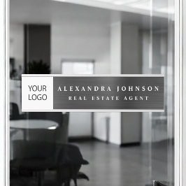 Placa De Porta Logotipo personalizado Black Professional