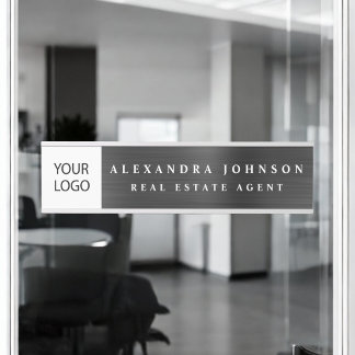 Placa De Porta Logotipo personalizado Black Professional