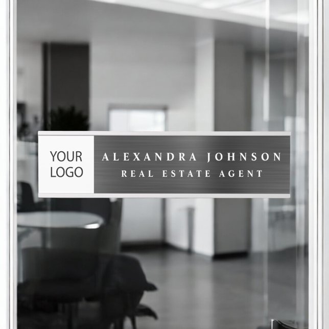 Placa De Porta Logotipo personalizado Black Professional (Criador carregado)
