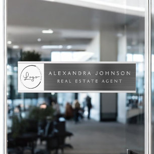 Placa De Porta Logotipo personalizado Black Professional