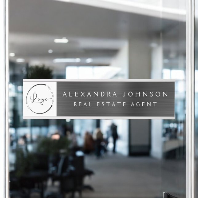 Placa De Porta Logotipo personalizado Black Professional (Criador carregado)