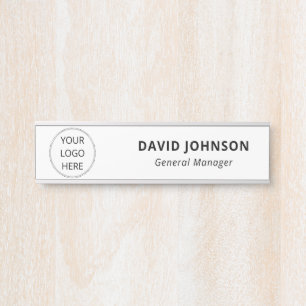 Placa De Porta Logotipo Personalizado Funcionário 