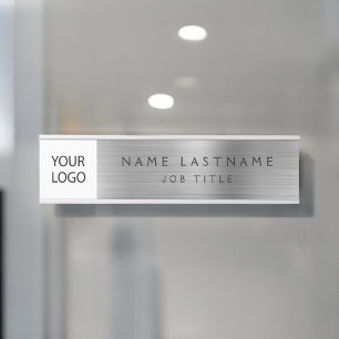 Placa De Porta Logotipo personalizado prata Profissional comercia