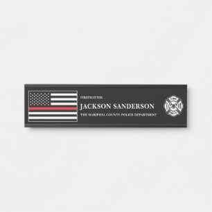 Placa De Porta Logotipo Personalizável do Corpo de Bombeiros