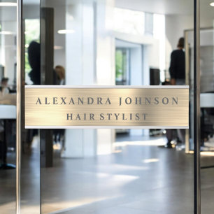 Placa De Porta Luxury Gold Foil Moderna Negócios