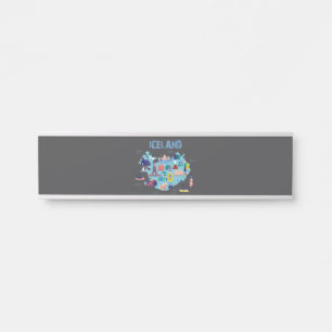 Placa De Porta Mapa da Islândia