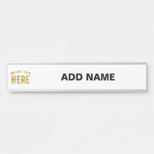 PLACA DE PORTA MARCA VERIFICADA BRANCA PERSONALIZÁVEL MODERNA