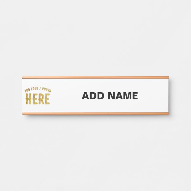 PLACA DE PORTA MARCA VERIFICADA BRANCA PERSONALIZÁVEL MODERNA (Frente)
