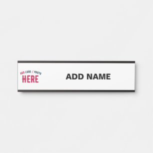 PLACA DE PORTA MARCA VERIFICADA BRANCA PERSONALIZÁVEL MODERNA