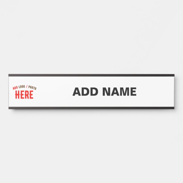 PLACA DE PORTA MARCA VERIFICADA BRANCA PERSONALIZÁVEL MODERNA (Frente)